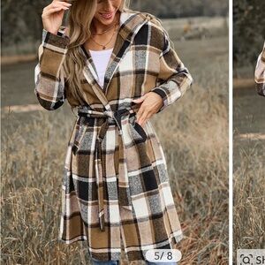 Plaid Belted Women's Coat